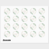 Elegant Greenery Eucalyptus Waterverf Wedding Ronde Sticker (Vel)
