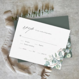Elegant Greenery Eucalyptus Waterverf Wedding RSVP Kaartje