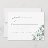 Elegant Greenery Eucalyptus Waterverf Wedding RSVP Kaartje (Voorkant)