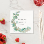 Elegant Greenery Eucalyptus Waterverf Wedding Servet (Insitu)