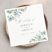 Elegant Greenery Eucalyptus Waterverf Wedding Servet