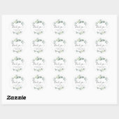 Elegant Greenery Eucalyptus Weddenschap Hartelijk  Ronde Sticker (Vel)
