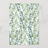 Elegant Greenery Eucalyptus Wedding Details Enclos Informatiekaartje (Achterkant)