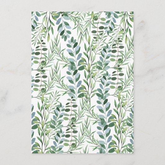 Elegant Greenery Eucalyptus Wedding Details Enclos Informatiekaartje (Achterkant)