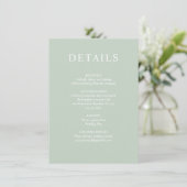 Elegant Greenery Eucalyptus Wedding Details Enclos Informatiekaartje (Staand voorkant)