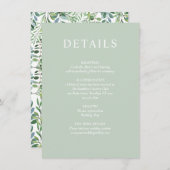 Elegant Greenery Eucalyptus Wedding Details Enclos Informatiekaartje (Voorkant / Achterkant)