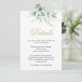 Elegant Greenery Eucalyptus Wedding Informatiekaartje (Staand voorkant)