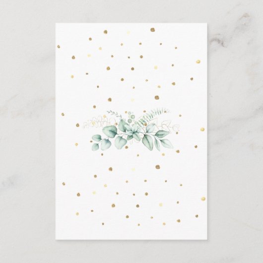 Elegant Greenery Eucalyptus Wedding Informatiekaartje (Achterkant)