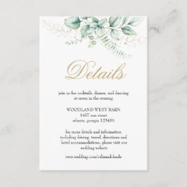Elegant Greenery Eucalyptus Wedding Informatiekaartje