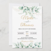 Elegant Greenery Eucalyptus Wedding Invitation Kaart (Voorkant)