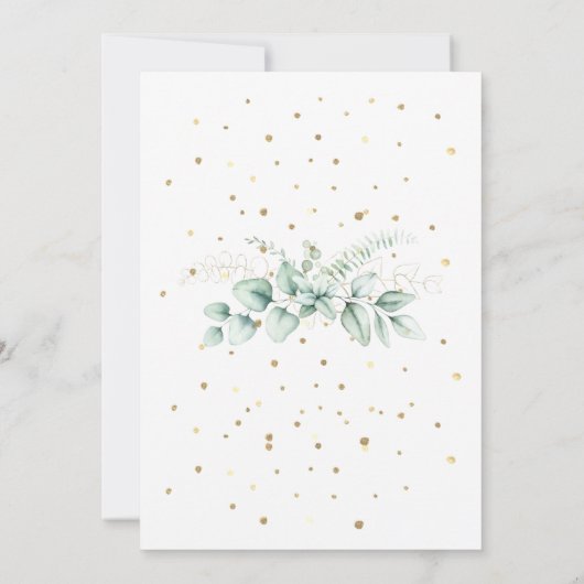 Elegant Greenery Eucalyptus Wedding Invitation Kaart (Achterkant)