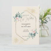 Elegant Greenery Eucalyptus Wedding Invitation Kaart (Staand voorkant)