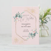 Elegant Greenery Eucalyptus Wedding Invitation Kaart (Staand voorkant)