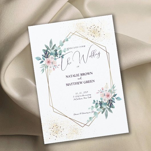Elegant Greenery Eucalyptus Wedding Invitation Kaart
