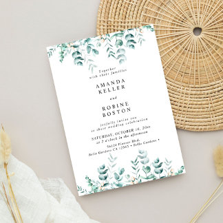 Elegant Greenery Eucalyptus Wedding Invitation Kaart