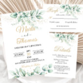 Elegant Greenery Eucalyptus Wedding Invitation Kaart