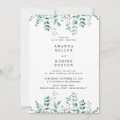 Elegant Greenery Eucalyptus Wedding Invitation Kaart (Voorkant)
