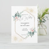 Elegant Greenery Eucalyptus Wedding Invitation Kaart (Staand voorkant)