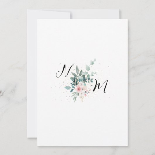 Elegant Greenery Eucalyptus Wedding Invitation Kaart (Achterkant)