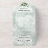 Elegant greenery eucalyptus WEDDING INVITATIONS All In One Uitnodiging (Buitenkant)