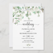 Elegant Greenery Eucalyptus Wedding Kaart (Voorkant)