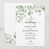 Elegant Greenery Eucalyptus Wedding Kaart (Voorkant / Achterkant)