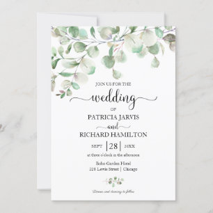 Elegant Greenery Eucalyptus Wedding Kaart