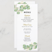 Elegant Greenery Eucalyptus Wedding Menu (Voorkant / Achterkant)