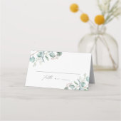 Elegant Greenery Eucalyptus Wedding Plaatskaartje (Voorkant)