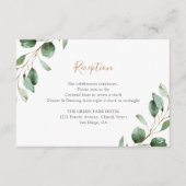 Elegant Greenery Eucalyptus Wedding Reception Informatiekaartje (Voorkant)