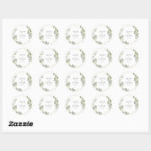 Elegant Greenery Eucalyptus Wedding Ronde Sticker (Vel)