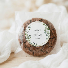 Elegant Greenery Eucalyptus Wedding Ronde Sticker
