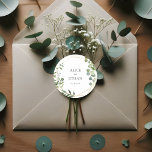 Elegant Greenery Eucalyptus Wedding Ronde Sticker<br><div class="desc">Eenvoudige en elegante trouwsticker.</div>