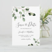 Elegant Greenery Eucalyptus Wedding Save The Date (Staand voorkant)