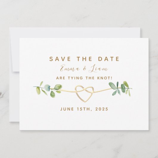 Elegant Greenery Eucalyptus Wedding Save The Date (Voorkant)