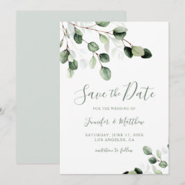 Elegant Greenery Eucalyptus Wedding Save The Date