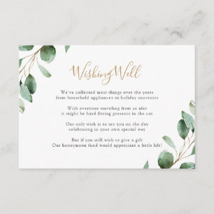 Elegant Greenery Eucalyptus Wishing Well Informatiekaartje