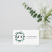 Elegant Greenery Eucalyptus Wreator Visitekaartje (Staand voorkant)