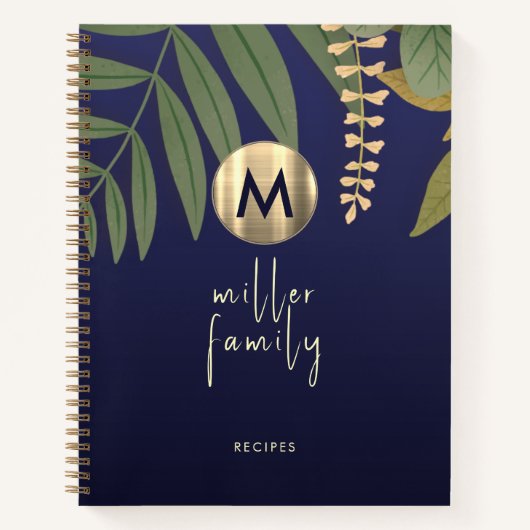 Elegant Greenery Family Recipe Book Notitieboek (Voorkant)