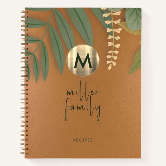Elegant Greenery Family Recipe Book Notitieboek (Voorkant)
