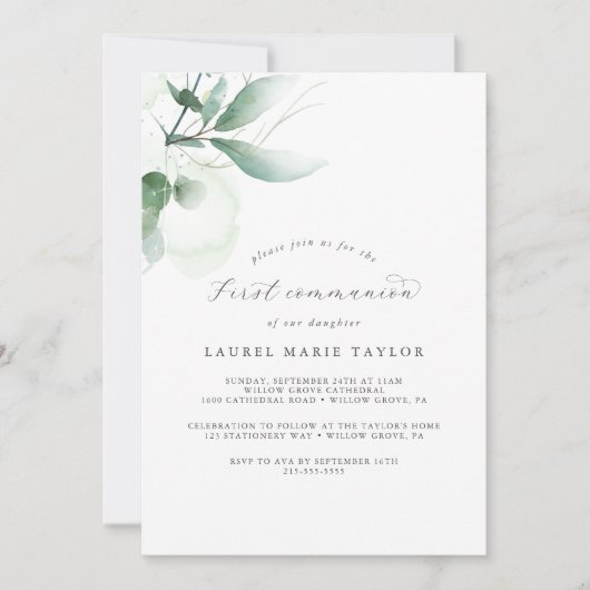 Elegant Greenery First Community Kaart (Voorkant)