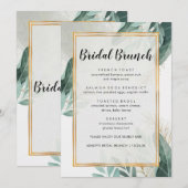 Elegant Greenery Floral Bridal Brunch Menu (Voorkant / Achterkant)