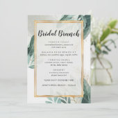 Elegant Greenery Floral Bridal Brunch Menu (Staand voorkant)