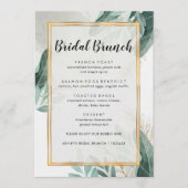 Elegant Greenery Floral Bridal Brunch Menu (Voorkant)