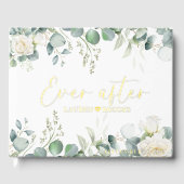 Elegant Greenery Floral Bruids bruiloft gastenboek (Voorkant)