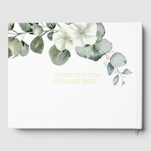 Elegant Greenery Floral Bruids bruiloft gastenboek (Achterkant)