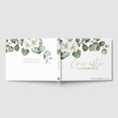 Elegant Greenery Floral Bruids bruiloft gastenboek (Volledig)