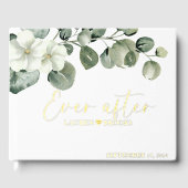 Elegant Greenery Floral Bruids bruiloft gastenboek (Voorkant)