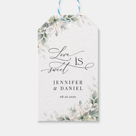 Elegant Greenery Floral Gift Tag Cadeaulabel (Voorkant)