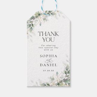 Elegant Greenery Floral Gift Tag Cadeaulabel